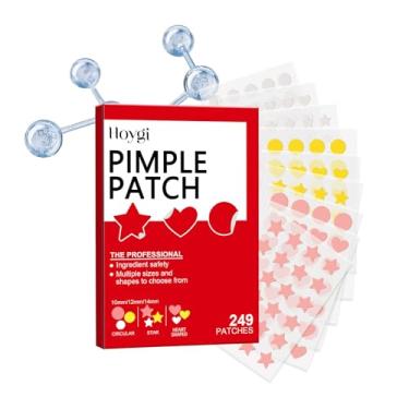 Imagem de Adesivos para espinhas para rosto, adesivos para acne hidrocolóide, lindas capas de espinhas para rosto, adesivos para manchas com árvore do chá, ácido salicílico e óleo de Cica | Formas redondas, e