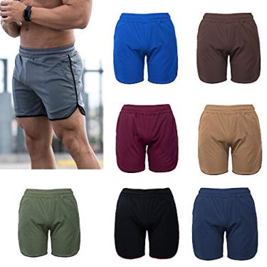 Imagem de Shorts de Fitness Masculino, Secagem Rápida, Academia, Praia, Verão, descanso, Esporte, Treino, Corrida, Calças Curtas Com Bolsos
