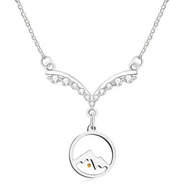 Imagem de Mayfaith Colar de zircão com asas de anjo brilhante, pingente de semente de mostarda combinado com Faith, colar ajustável para presente feminino para melhor amiga YA4836, Adjustable, Aço inoxidável,