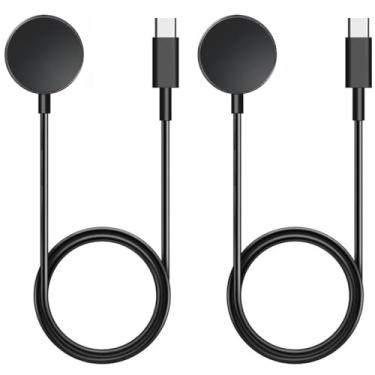 Imagem de Emilydeals Compatível com carregador Samsung Active Watch, cabo carregador de substituição para Galaxy Watch Active SM-R500 Smart Watch (preto, 2 peças)