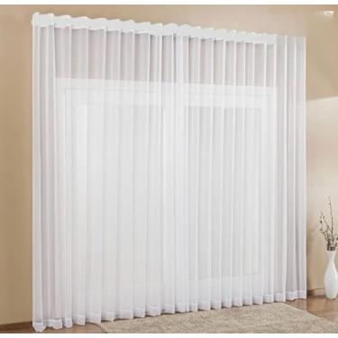 Imagem de Cortina De Voil Franzido Trilho Suiço Quarto E Sala 4 X 2,80 (Branca)