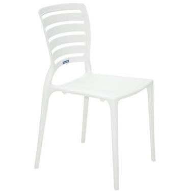Imagem de Cadeira Tramontina Sofia Branca sem Braços Encosto Vazado Horizontal 9