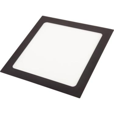 Imagem de Plafon LED Tramontina Quadrado Embutir Preto 24K 6500K Luz Branca