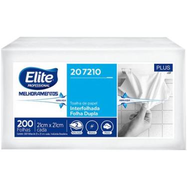 Imagem de Papel Toalha Folha Dupla Interfolhado Elite Professional Plus - 200 Fo
