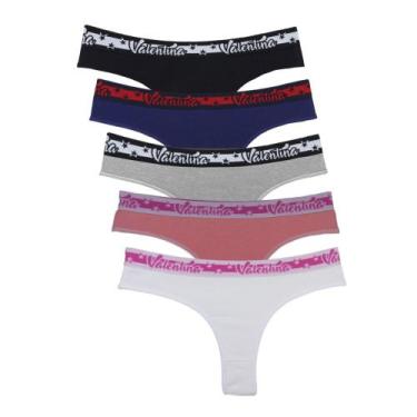 Imagem de Kit 5 Calcinhas Algodão A17 Fio Dental Sortidas - QLC SPORT, G, Sortid