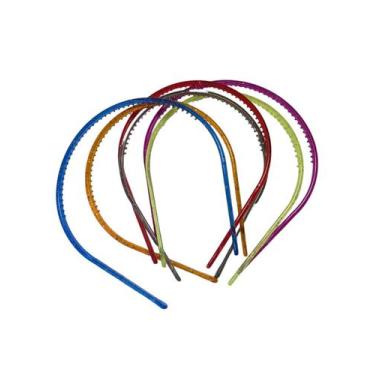 Imagem de Kit 36 Tiaras Arco Liso Colorido com Glitter 11cm Festa - Blook