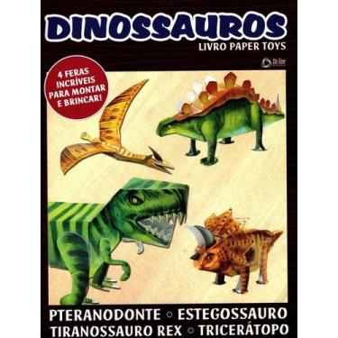 Imagem de Livro Paper Toys Dinossauros 4 Feras Incríveis para Montar