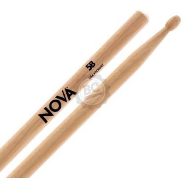 Imagem de Baqueta Vic Firth Nova Series Hickory Padrão 5B Clássica com Ponta de 