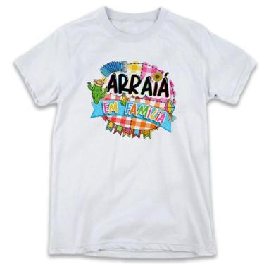 Imagem de 1 Camiseta Arraiá em Família Festa Junina São João Personalizada - W3a