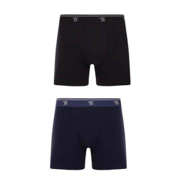Imagem de Kit com 2 Cuecas Boxer Trifil QE5326/5326 Cotton - Preto e Marinho, So