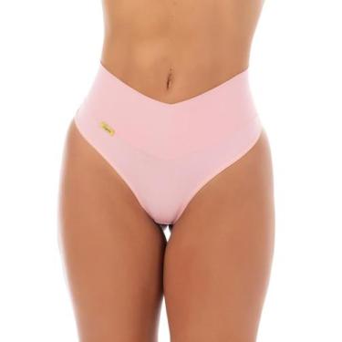 Imagem de Kit 10 Calcinha Cinta Modeladora Cós Alto Fio Dental Duplo Cintura Alt