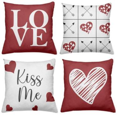 Imagem de Kit 4 Capas de Almofadas Decoração Luxo - Gaby Flor Confecções, Kiss M