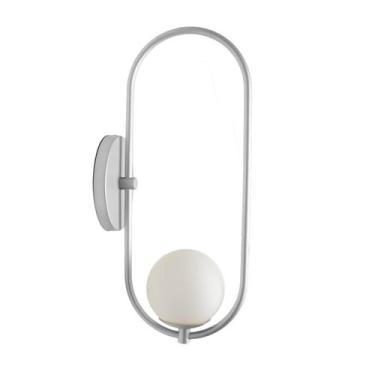 Imagem de Arandela Luminária Perola Globo 10 cm Moderno Prata 015 - BF Decor
