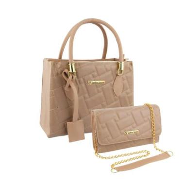 Imagem de Bolsa Feminina Transversal Tote Grande Moda + Bolsa Flap Kit - Selfie 