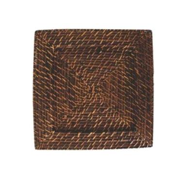 Imagem de Sousplat Quadrado Mundiart Rattan Bambu Marrom Escuro