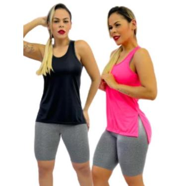 Imagem de Kit 2 Peças - Camiseta Regata Feminina Tapa Bumbum Mullet Academia Fit