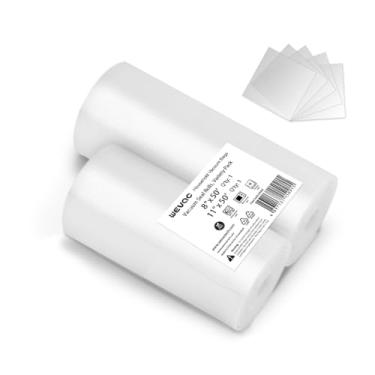 Imagem de [2024 Q4] Rolos seladores a vácuo de 20,3 cm x 1,5 m e 28 cm x 1,5 m, pacote com 2 - ideal para armazenamento de alimentos, sous vide e preparação de refeições, mantenha os alimentos frescos e