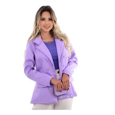 Imagem de Blazer Luxo Botões Forrados Moda Feminina R068 - stylestore, Lilás, G
