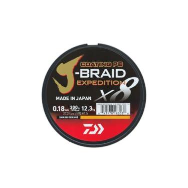 Imagem de DAIWA J-Braid Expedition X8E, 0,16 mm, 9,8 kg/21,6 lbs, 165 m, laranja esmagado, linha de pesca trançada
