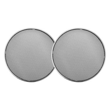 Imagem de ACROPIX Capa universal de grade de alto-falante de carro de 15 cm redonda de malha para alto-falante de áudio de 15 polegadas Capa protetora de subwoofer chapeamento de ferro prateado preto - Pacote