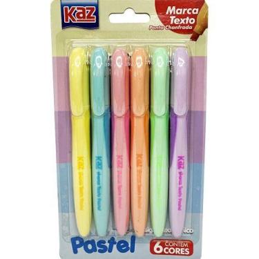 Imagem de Caneta Marca Texto Tom Pastel Kit Com 6 Cores Kaz