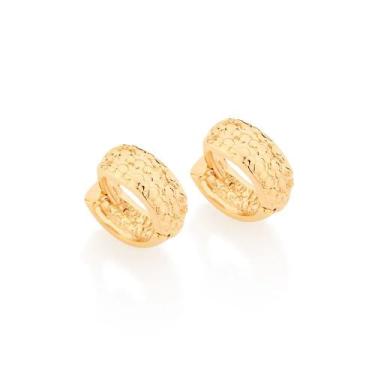 Imagem de Brincos rommanel banhado ouro 18k feminino pequeno argola larga 523853