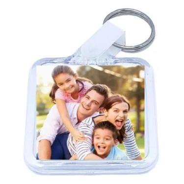 Imagem de Chaveiro Porta Foto de Acrílico para Lembranças (pacote c/ 50) - Branc