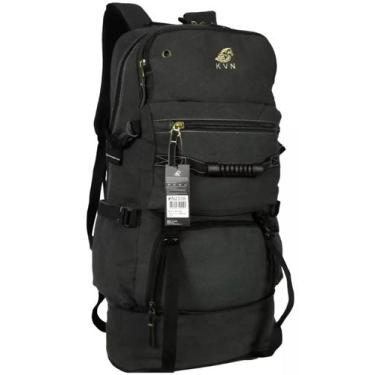 Imagem de Mochila Camping Em Lona Com Expansão Reforçada Kvn 80 Litros, Preto