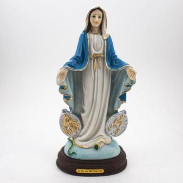 Imagem de Imagem Nossa Senhora das Graças Medalha Milagrosa Resina 22 cm - Amém 