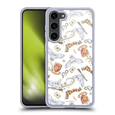 Imagem de Head Case Designs Capa de gel macio oficialmente licenciada Harry Potter Hedwig Owl Pattern Deathly Hallows XIII compatível com Samsung Galaxy S23+ 5G