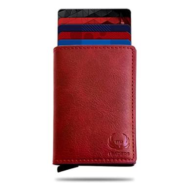 Imagem de STM Leaders Carteira com porta-cartões, carteira fina, flipper com bloqueio de RFID, carteira dobrável automática, carteira com três dobras, carteira de alumínio, porta-cartões de visita, organizador