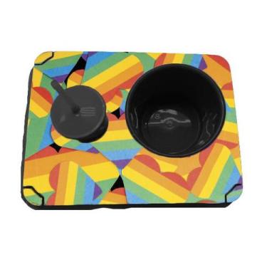 Imagem de Almofada Bandeja Pipoca Balde e 1 Copo Suede Macio e Madeira Personali