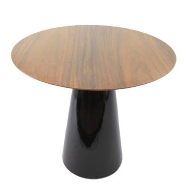 Imagem de Mesa de Jantar Cone 80 cm Base Preta - Outros, Pau Ferro