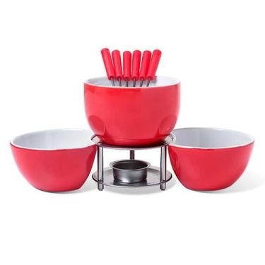 Imagem de Conjunto para Fondue 10 Peças Brinox Vermelho 1256103