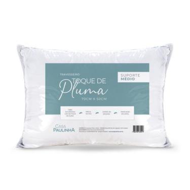 Imagem de Travesseiro Toque Pluma 70x50 Suporte Médio Percal 180 Fios - Casa Pau