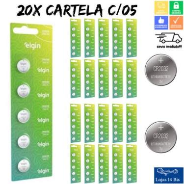 Imagem de 100 Pilhas Bateria CR2032 Tipo Moeda 20 Cartelas c/ 5 Baterias Energy 