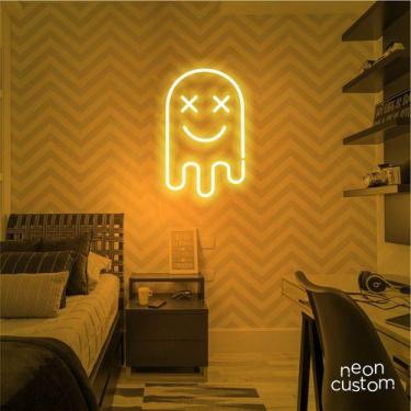 Imagem de luminaria letreiro Neon Led Fantasma 50x30 luminoso decoração p/ selfi