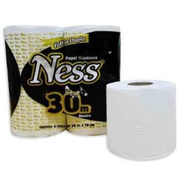 Imagem de Papel Higiênico Rolão 4 Rolos com 30 Mts Branco Folha Dupla - Ness