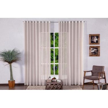 Imagem de Cortina Sala Quarto Gaze De Linho Sem Forro 3 x 1,8m Para Varão Simple