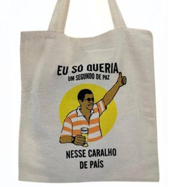 Imagem de Bolsa Ecobag 100% algodão Estampa ZECA PAGODINHO (laranja) - CARIOCA M