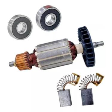 Imagem de Induzido, Carvão E Rolam P/ Serra Mármore Makita M0400 220v - Bolte