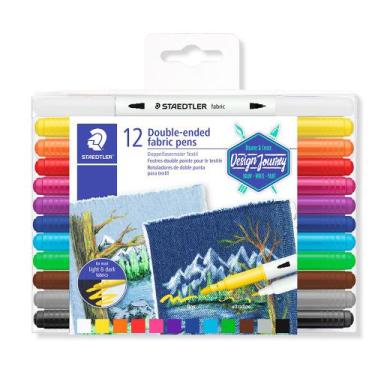 Imagem de Caneta para Tecido Staedtler Ponta Dupla 12 Cores 3190 TB12
