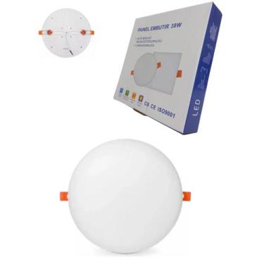 Imagem de Luminária Plafon Led Borda Infinita 38W Embutir Redondo Bivolt Frio 65