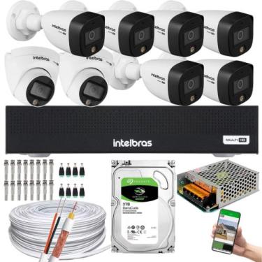 Imagem de Kit Intelbras 8 Cameras Vhd 1220 Full Color Dvr Mhdx 3008-C c/ hd 3tb