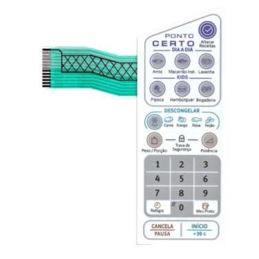 Imagem de Membrana teclado Para forno Microondas Electrolux Mep 37 20,1x7,4 Cm -