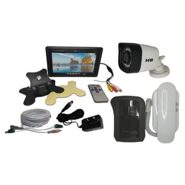 Imagem de Kit Monitor 7" LCD  com  2 Câmeras Infravermelho, Interfone e 20mts Ca