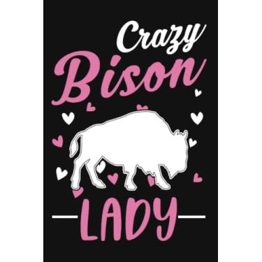 Imagem de Büffel Notizbuch: Verrückte Bison Lady Wasserbüffel Frau Büffel / 6x9 Zoll / 120 karierte Seiten