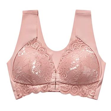 Imagem de Top feminino top sol gráfico cropped plus size tops sutiãs para mulheres renda sexy kawaii sem costura Cami sem fio básico top 2025, Rosa, M