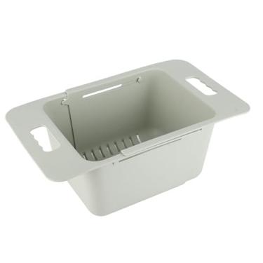 Imagem de Cesta do Organizador do Congelador da Caixa, Divisor Ajustável Profundo do Escaninho do Organizador do Armazenamento Expansível Com Punho para a Maioria Dos Congeladores