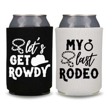 Imagem de Bachelorette Party Can Coolers, My Last Rodeo - Let's Get Rowdy, presente de noivado, casamento Coolies, presente de despedida de solteira, presente de casamento, refrigerador de cerveja (pacote com 4